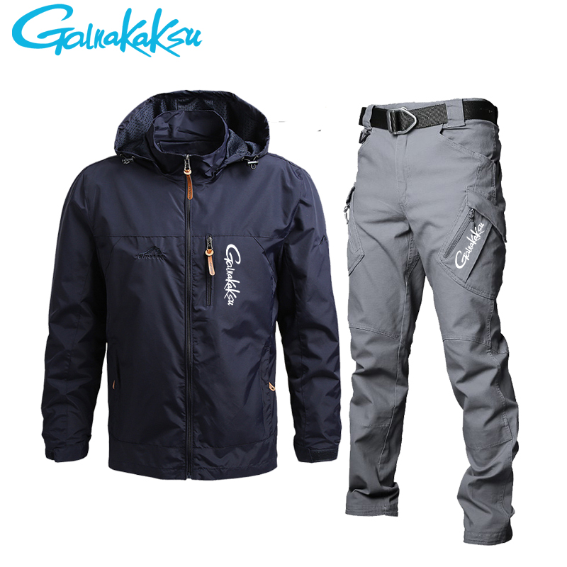 Fishing Rain Suit - Setelan jaket Dan celana bertudung tahan