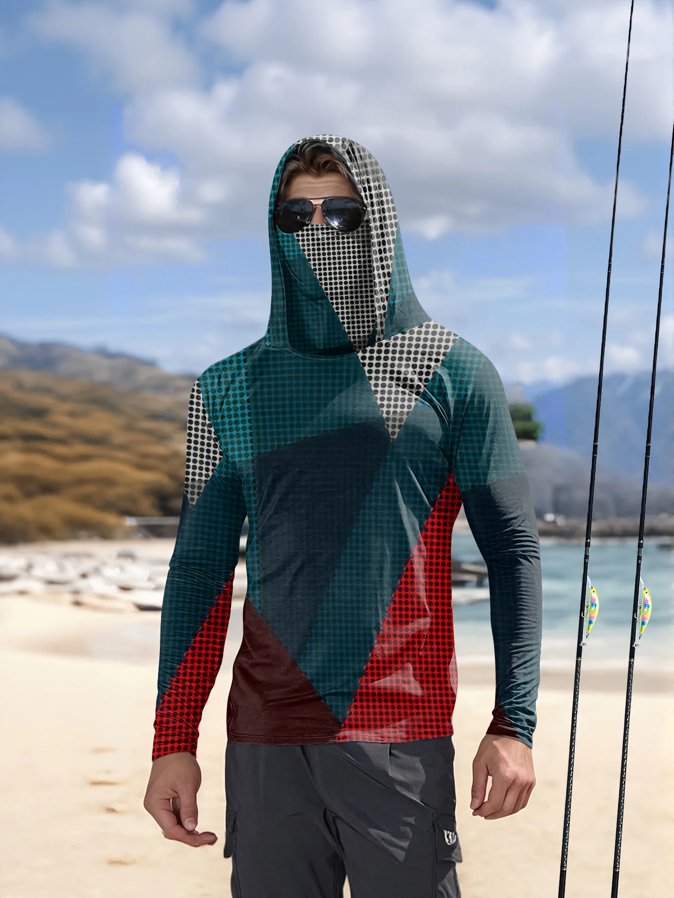 Fishing Shirt Uv Protection - Hoodie Pancing Pria Lengan Panjang, Bahan