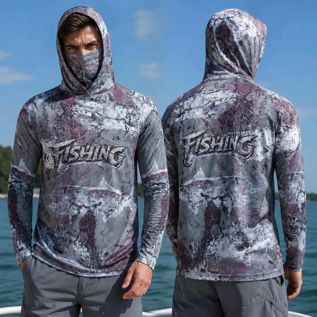 Baju Memancing dengan Tudung,  - Fishing Mask Sun Protection ulasan dan harga