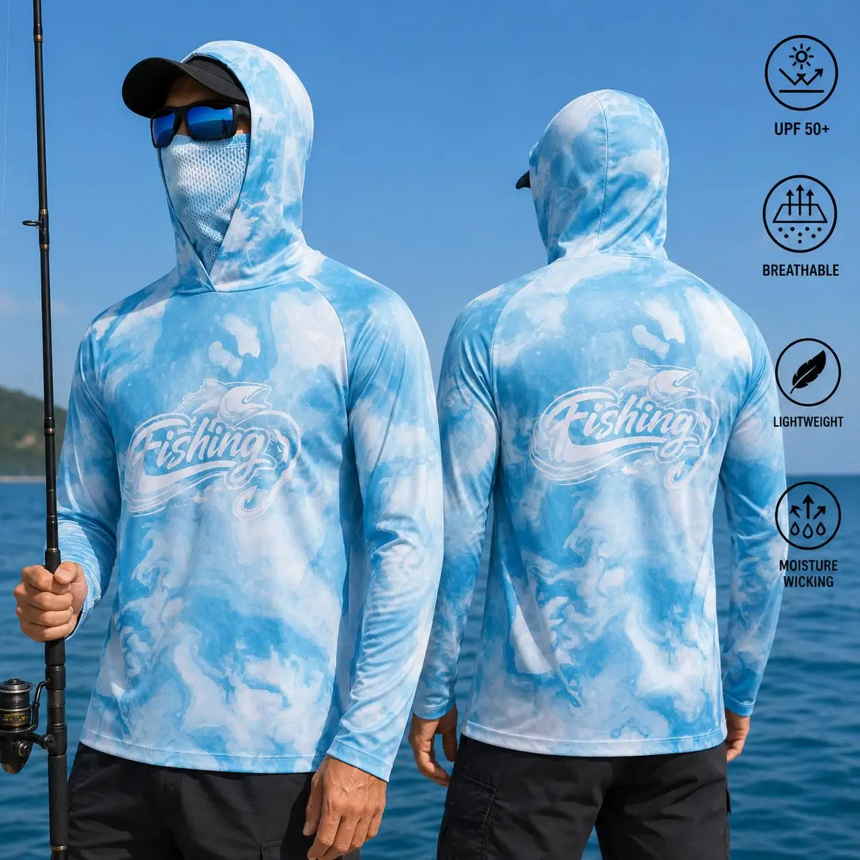 Kemeja Berkerudung untuk Meman - Fishing Shirt Uv Protection ulasan dan harga
