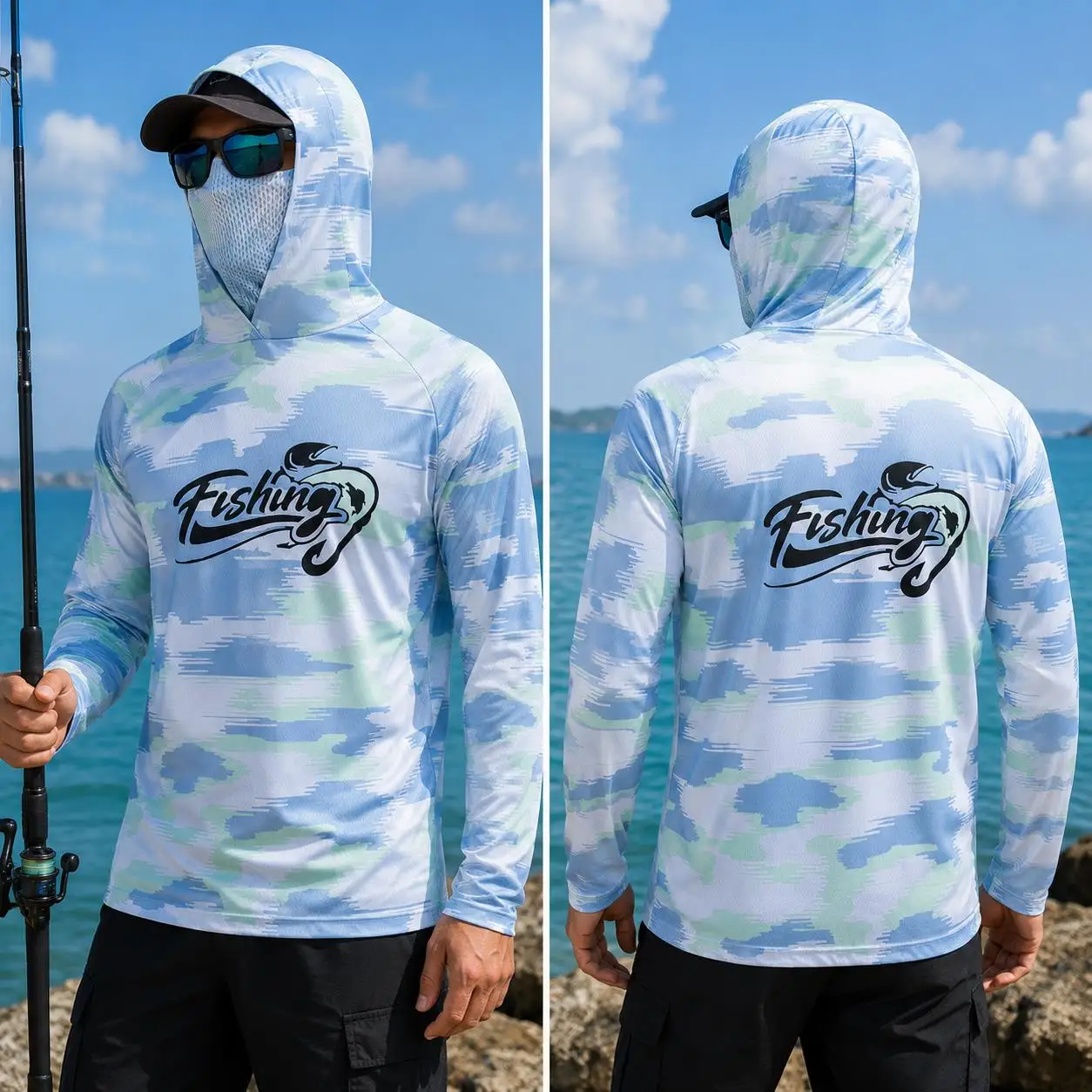 Kemeja Berkerudung untuk Meman - Fishing Shirt Uv Protection ulasan dan harga